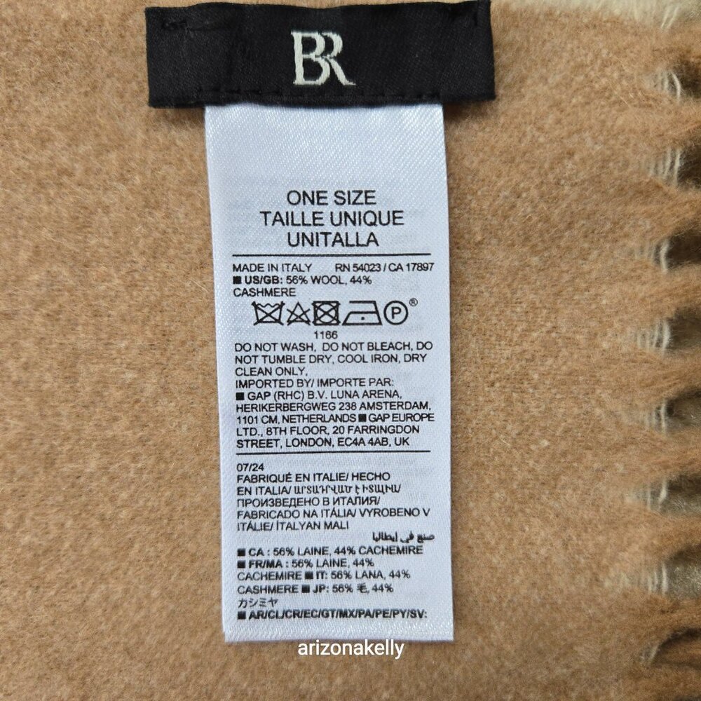 NWOT Banana Republic Italian Wool Cashmere Scarf in Camel - Picture 6 of 15
